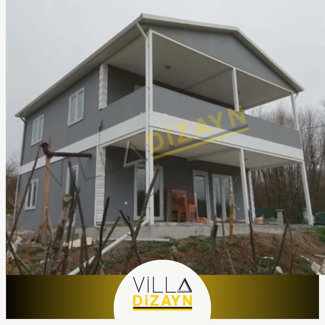 130 m² iki katlı prefabrik ev