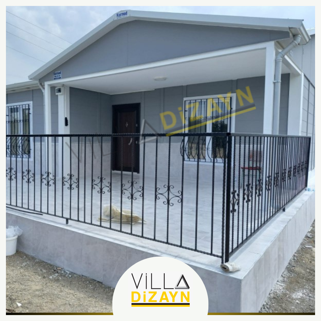 verandalı prefabrik ev