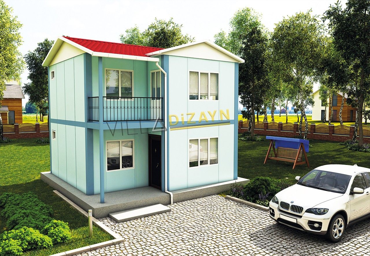 2+1 Cheap Prefabricated Duplex House 82 m2